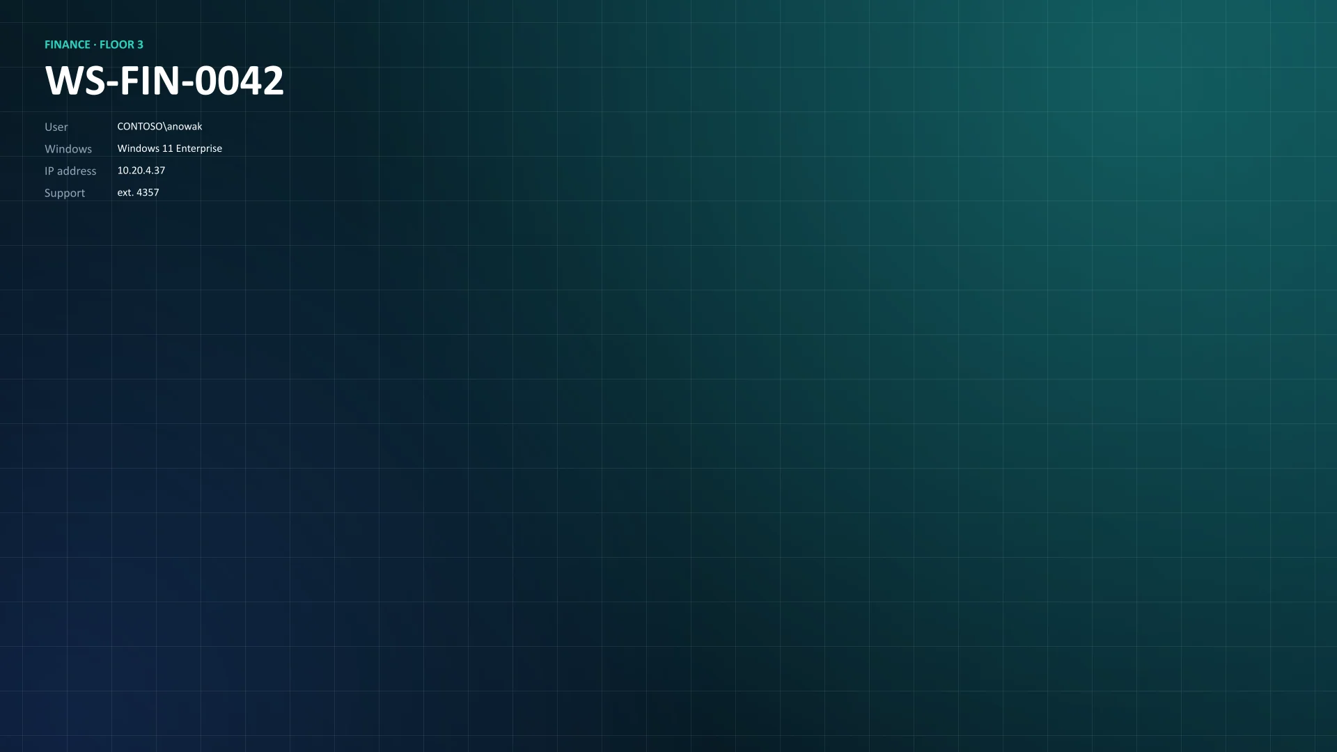 Wallpaper for WS-FIN-0042 after the step: name the machine.